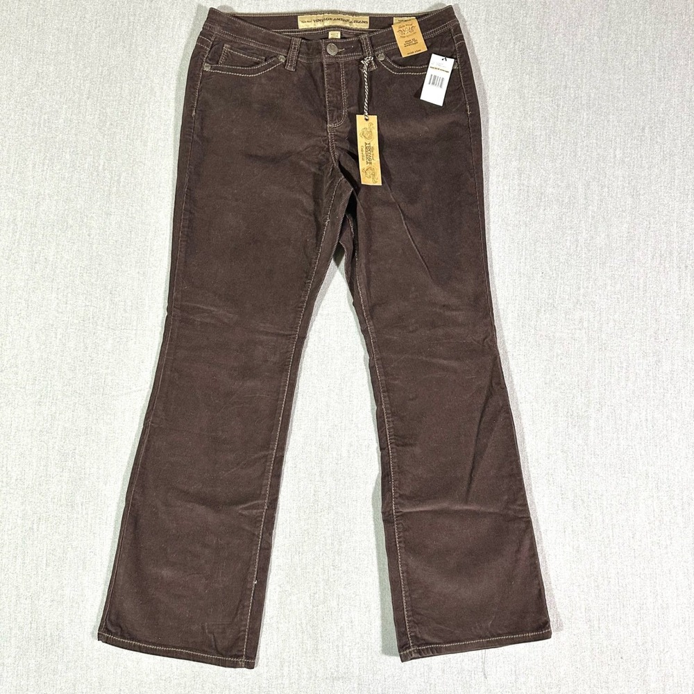 Nine West Vintage America Collection Corduroy Pants Women's 12/30 Brown‎ Bootcut